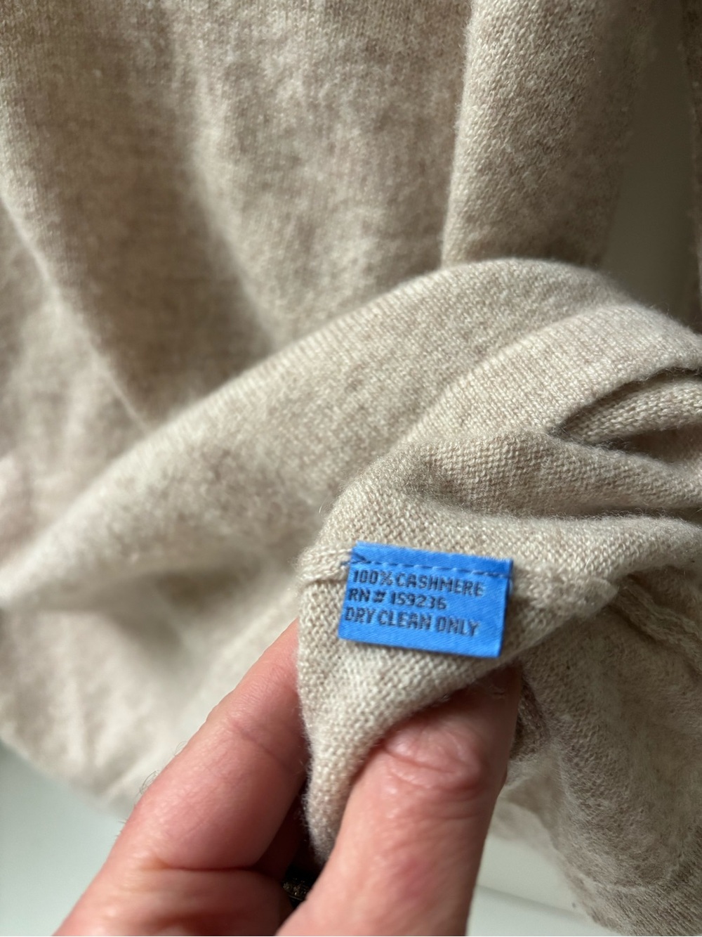 J. McLaughlin cashmere Heathered Taupe Crewneck Sweater, small - Picture 6 of 6